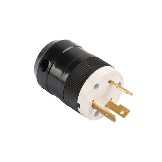 GENMAX NEMA L5-30 Plug 30A 125Volts. 2-Pole, 3-Wire Grounding Locking Plug, Industrial Grade, Heavy Duty, UL Listed, Black (Pack of 1)
