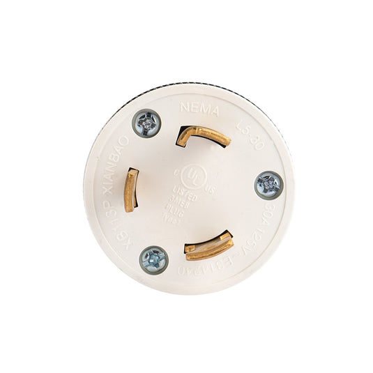 GENMAX NEMA L5-30 Plug 30A 125Volts. 2-Pole, 3-Wire Grounding Locking Plug, Industrial Grade, Heavy Duty, UL Listed, Black (Pack of 1)