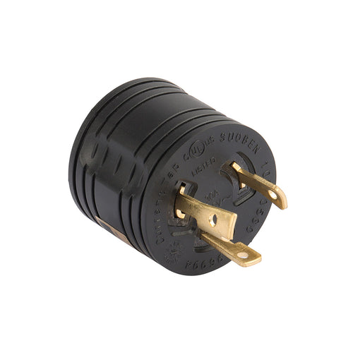 GENMAX Inverter Generator RV Power Adapter L5-30P Male to TT-30R Female 125 VAC 30 Amp - Electrical Cord Plug Converter (Black Rubber) (L5-30P to TT-30R) UL Listed